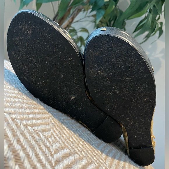 Black Leather Espadrille Wedges. Size 7 (Euro 38) - Picture 6 of 7